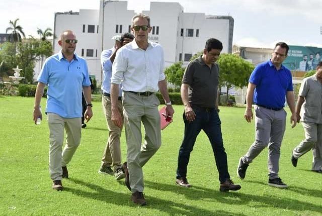 انگلینڈ ٹیم کے دورہ پاکستان سے قبل انگلش بورڈ کے وفد کا نیشنل اسٹیڈیم کا دورہ