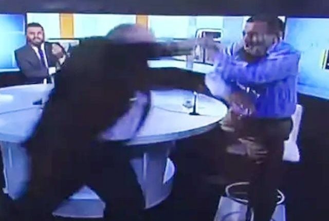 لائیو ٹاک شو میں سیاسی مخالفین گتھم گتھا، اسٹوڈیو کے باہرہوائی فائرنگ