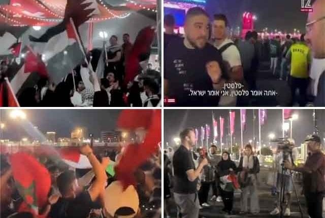 فیفا ورلڈ کپ؛ فلسطینی پرچم لہرا دیے گئے، اسرائیلی صحافی کو شرمندگی اٹھانا پڑ گئی