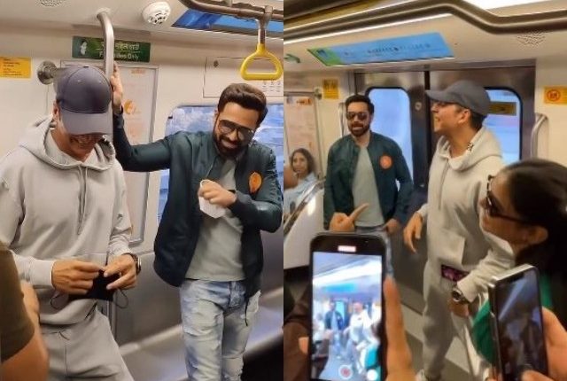 ویڈیو: اکشے کمار اور عمران ہاشمی کی میٹرو ٹرین میں عوام کے ساتھ سواری